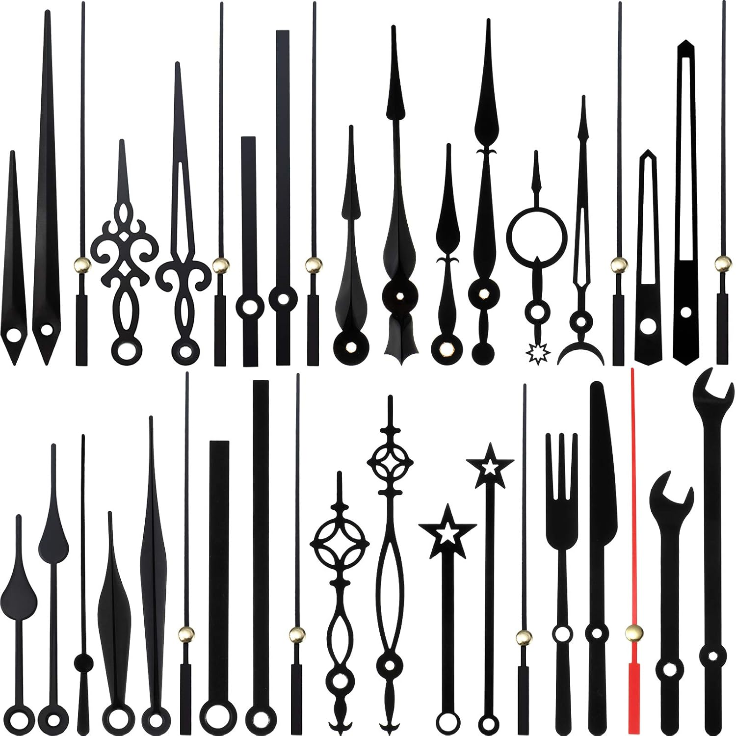 Stylish Black Clock Hands Kit - Perfect for DIY Repair