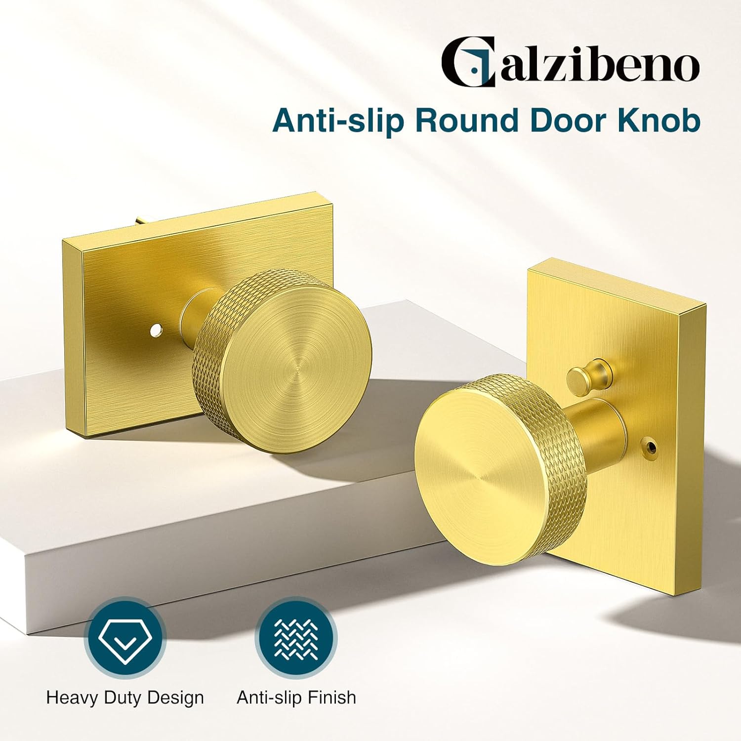 Gold Door Knob Anti-Slip Sturdy Easy Install
