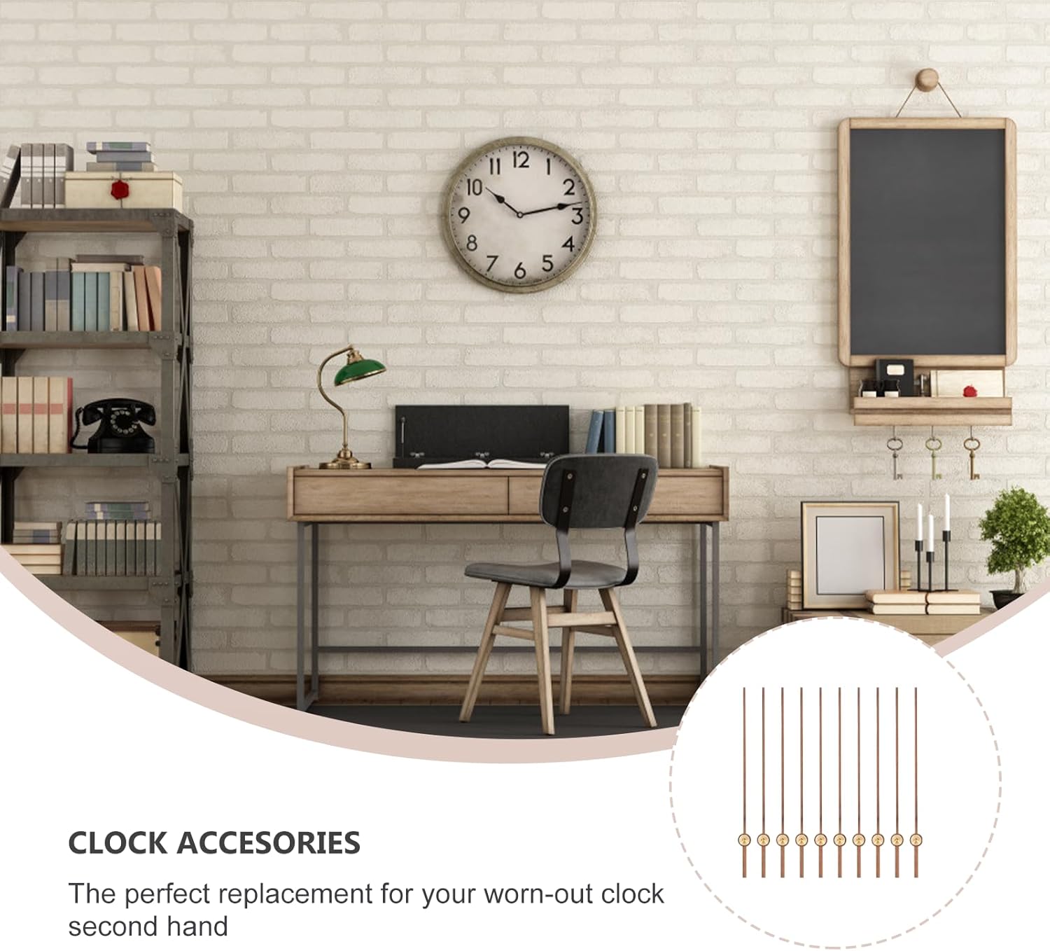 EXCEART 10pcs Wooden Second Hand Clock Parts DIY Kit