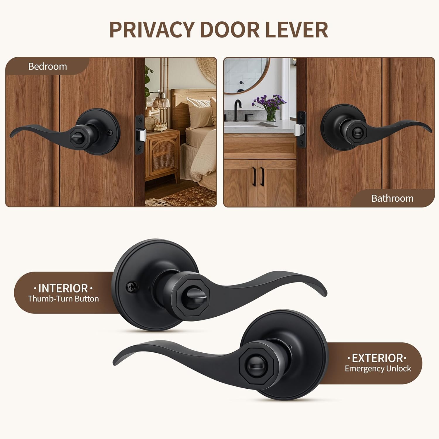 Moquin Wave Design Door Lever - Elevate Your Home Security with Style