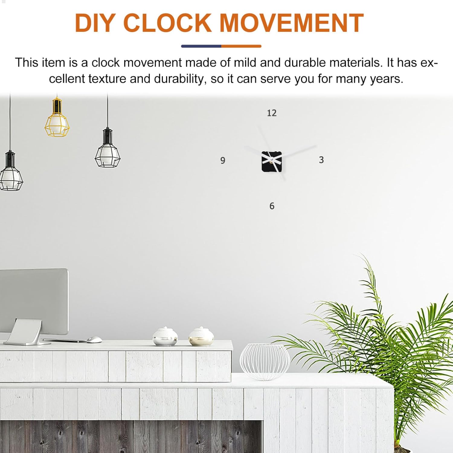 UOnlyTech White Plastic Clock Movement DIY Repair Kit for Wall Table Clocks
