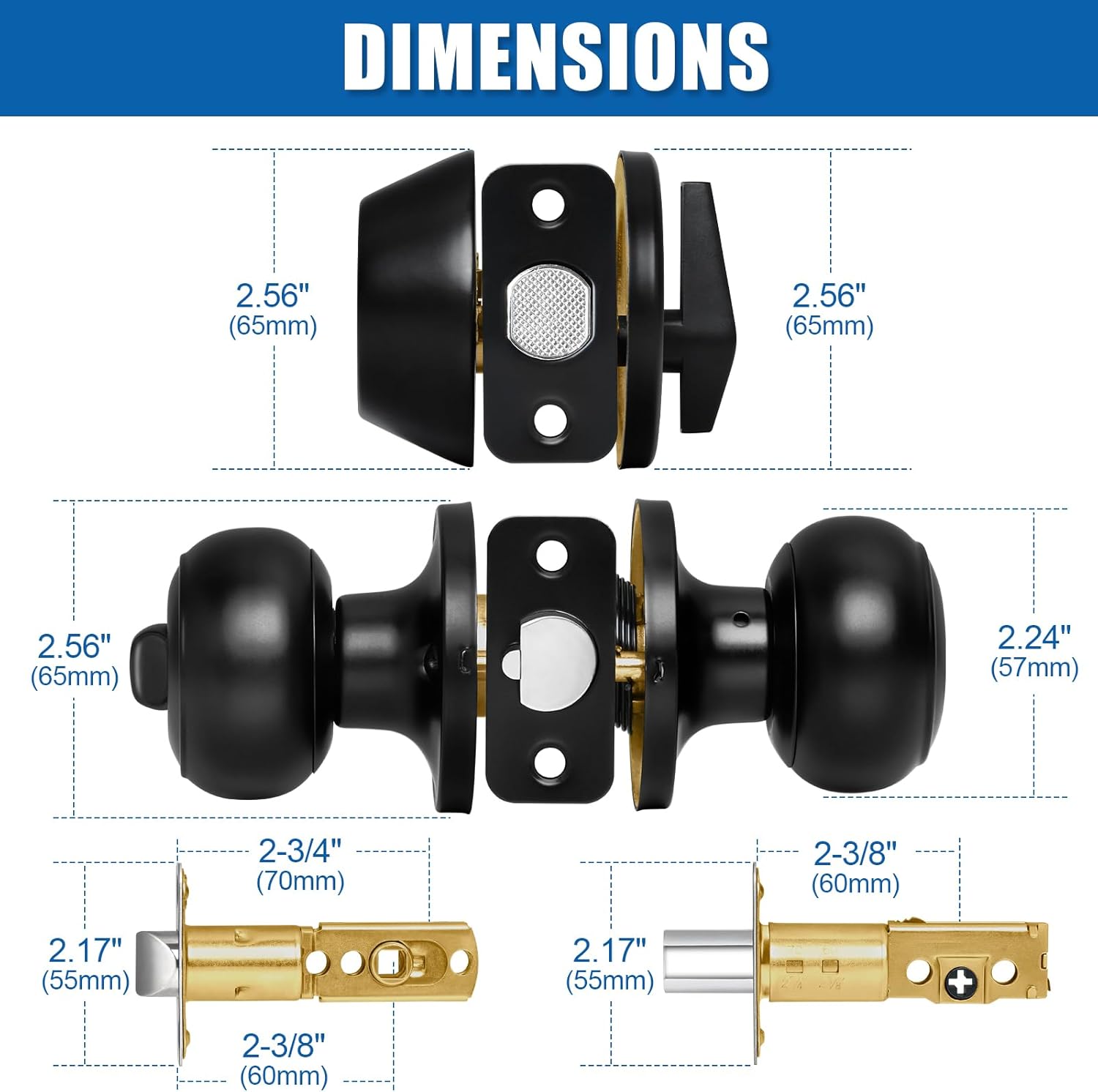 Secure and Modern 3-Set Door Knob Deadbolt Combo