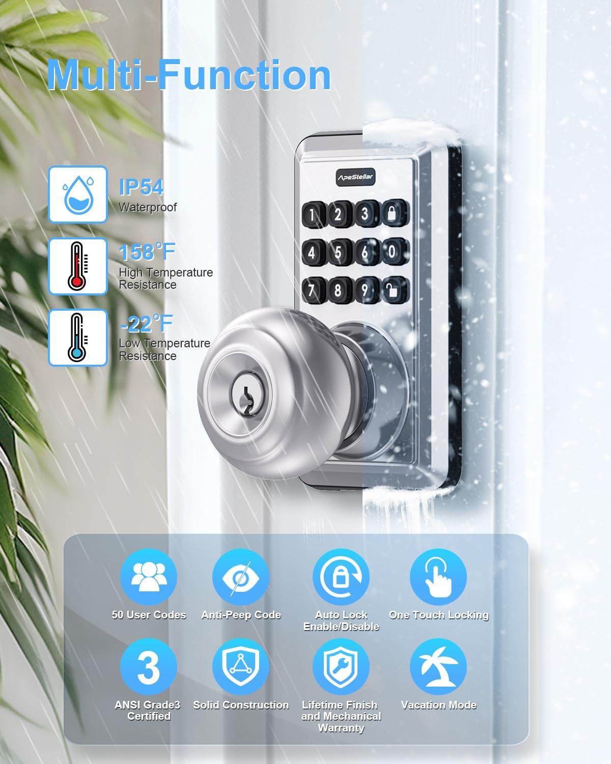 ApeStellar Door Knob with Keypad