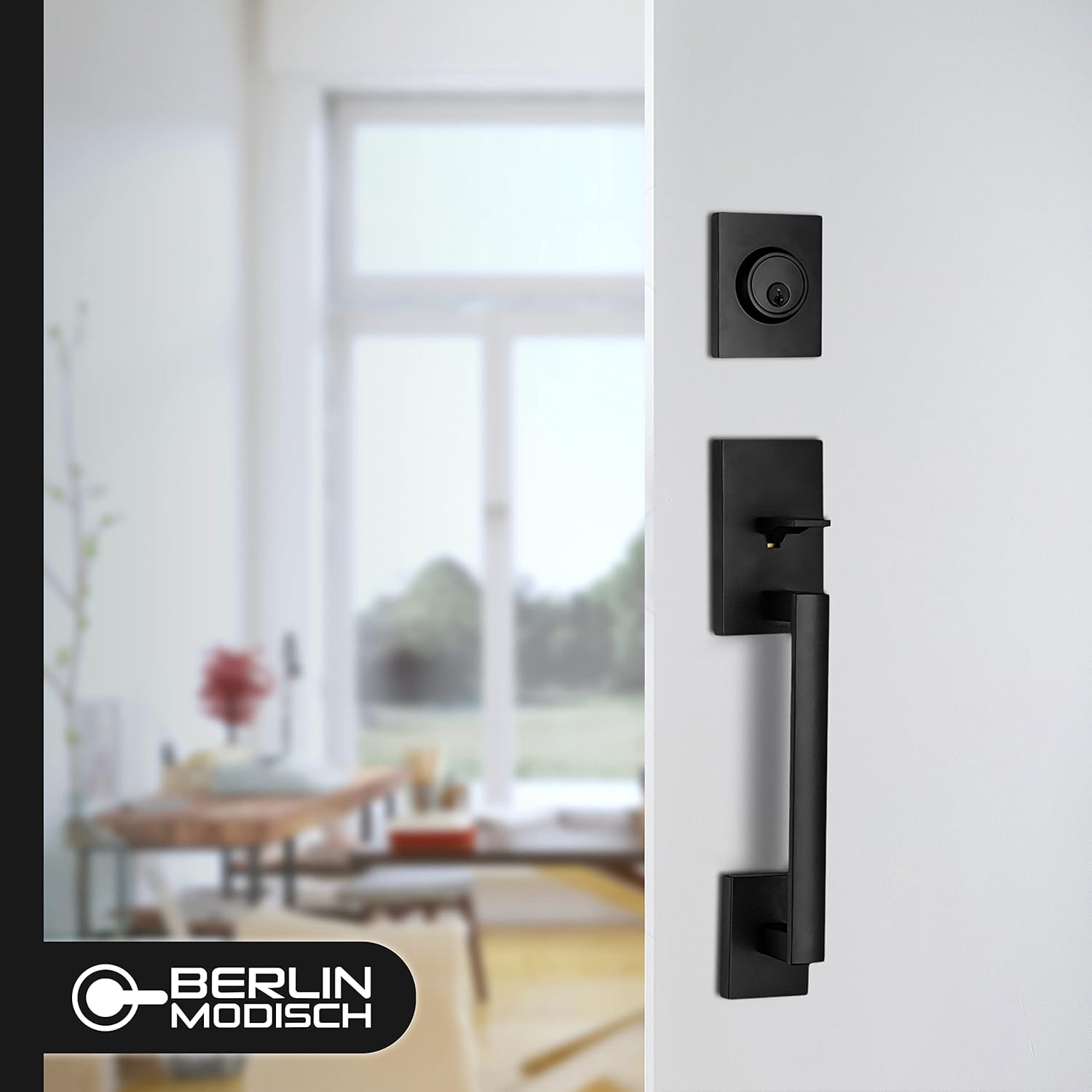 Slim Durable Front Door Handle Set