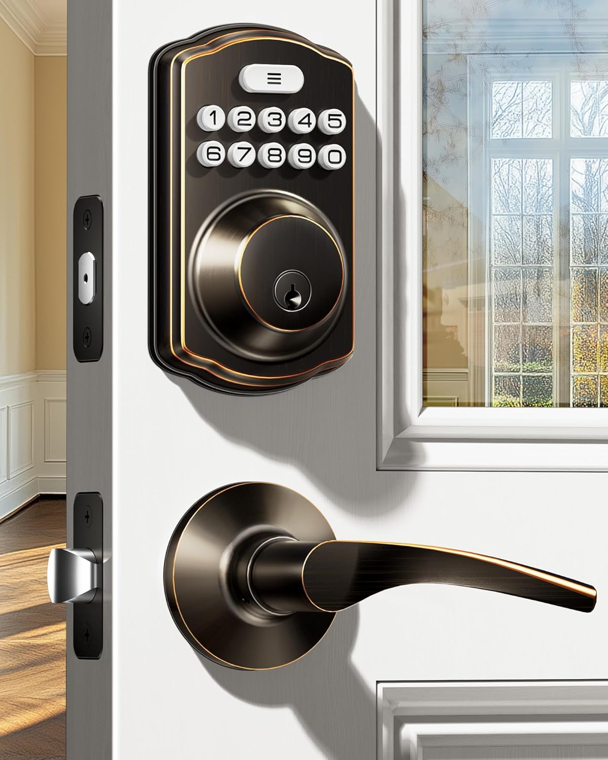 Veise Keyless Entry Door Lock with Oil Rubbed Bronze
