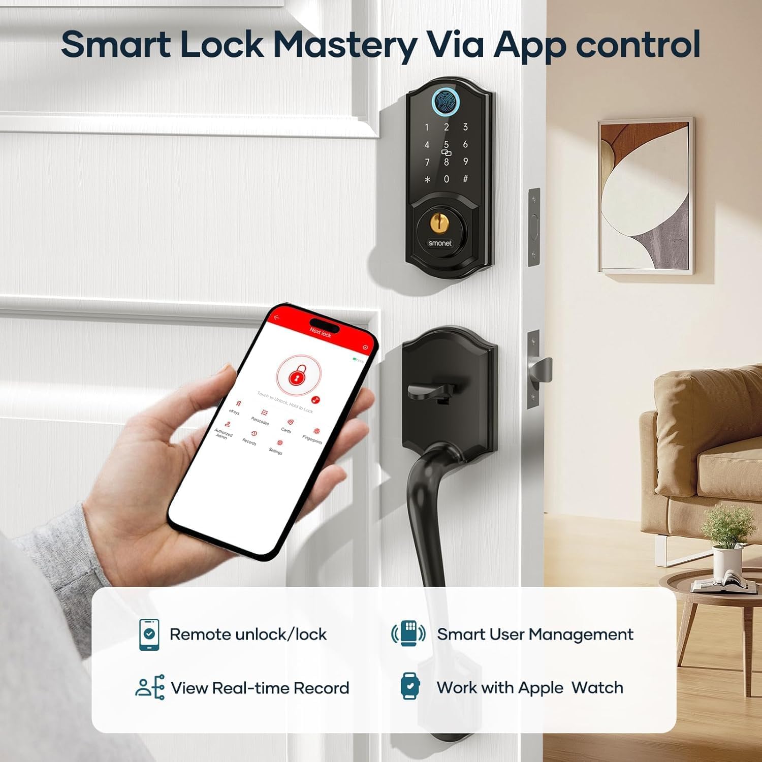 Secure Front Door Lock with Keyless Entry