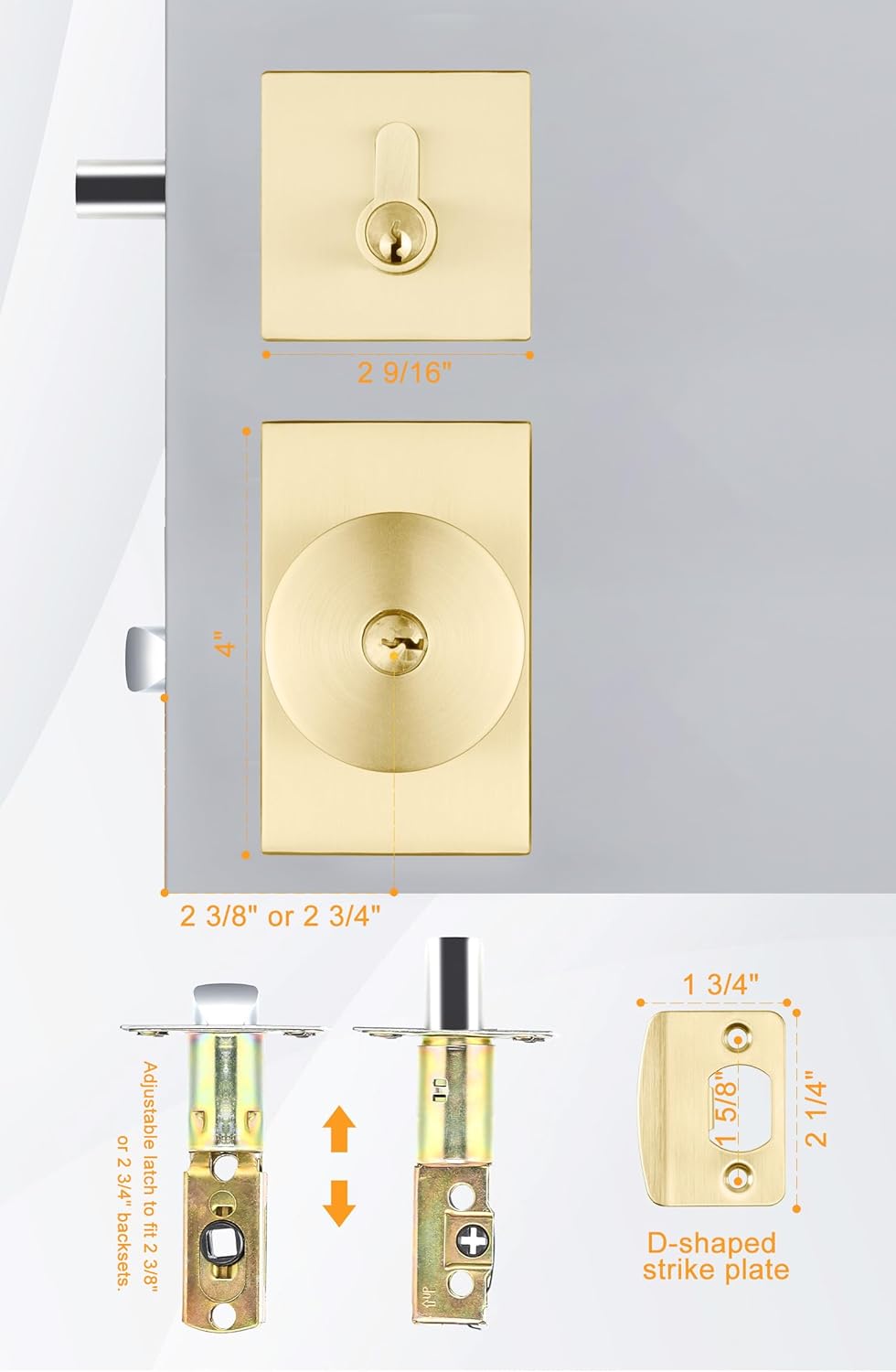 GoldenWarm Front Entry Door Lock Set
