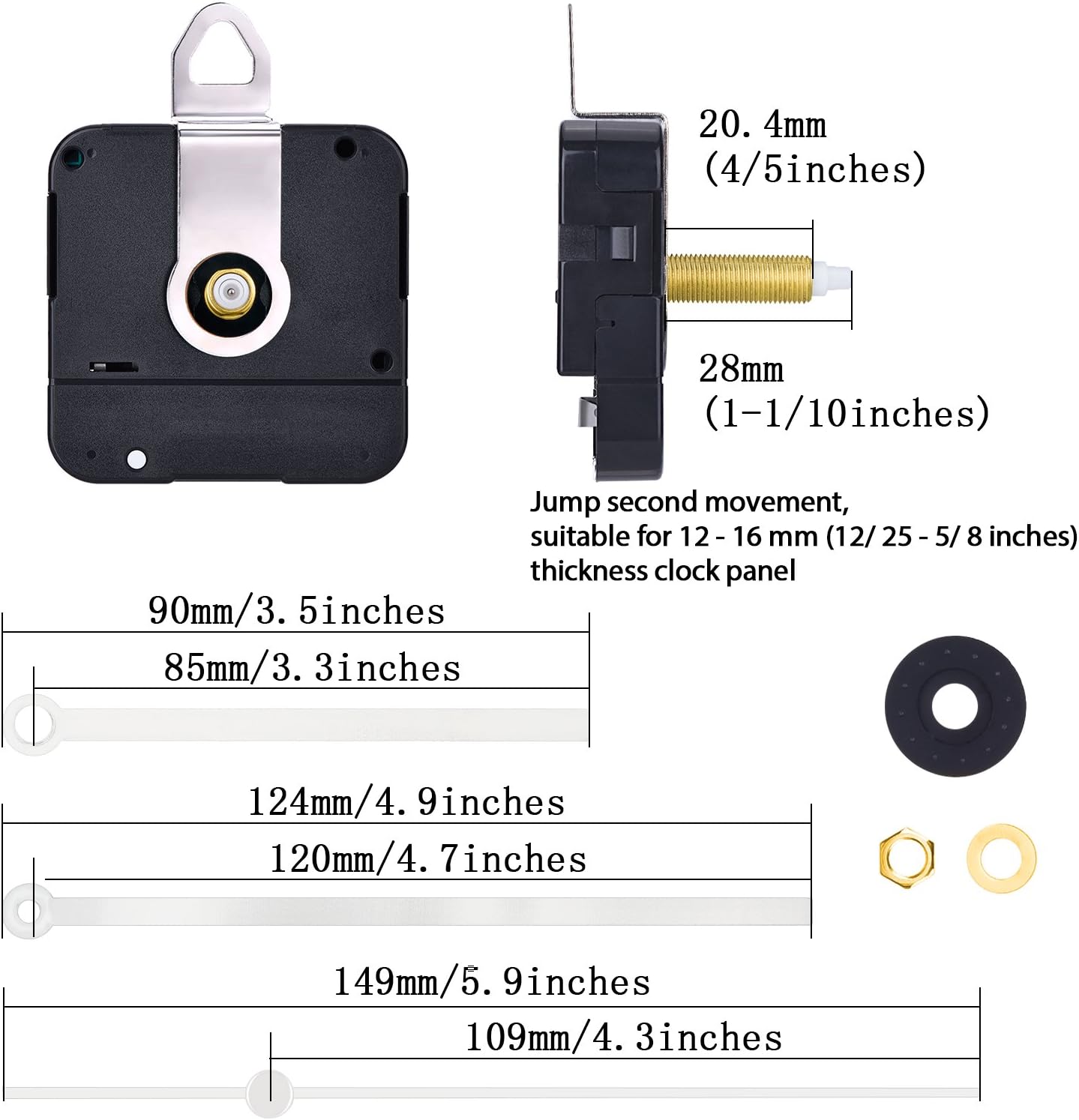 Hicarer 28 mm quartz clock movement kit