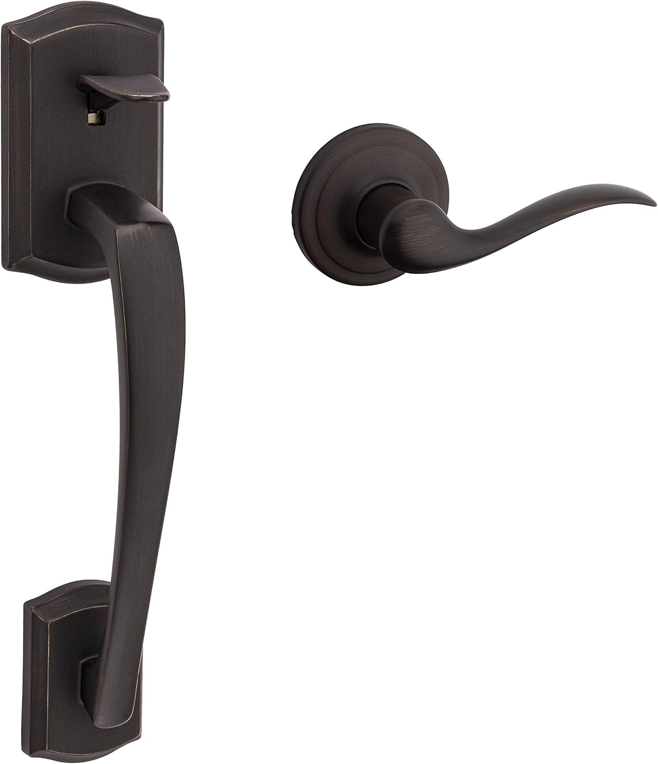 Kwikset Prescott Front Door Handle Set with Microban Protection