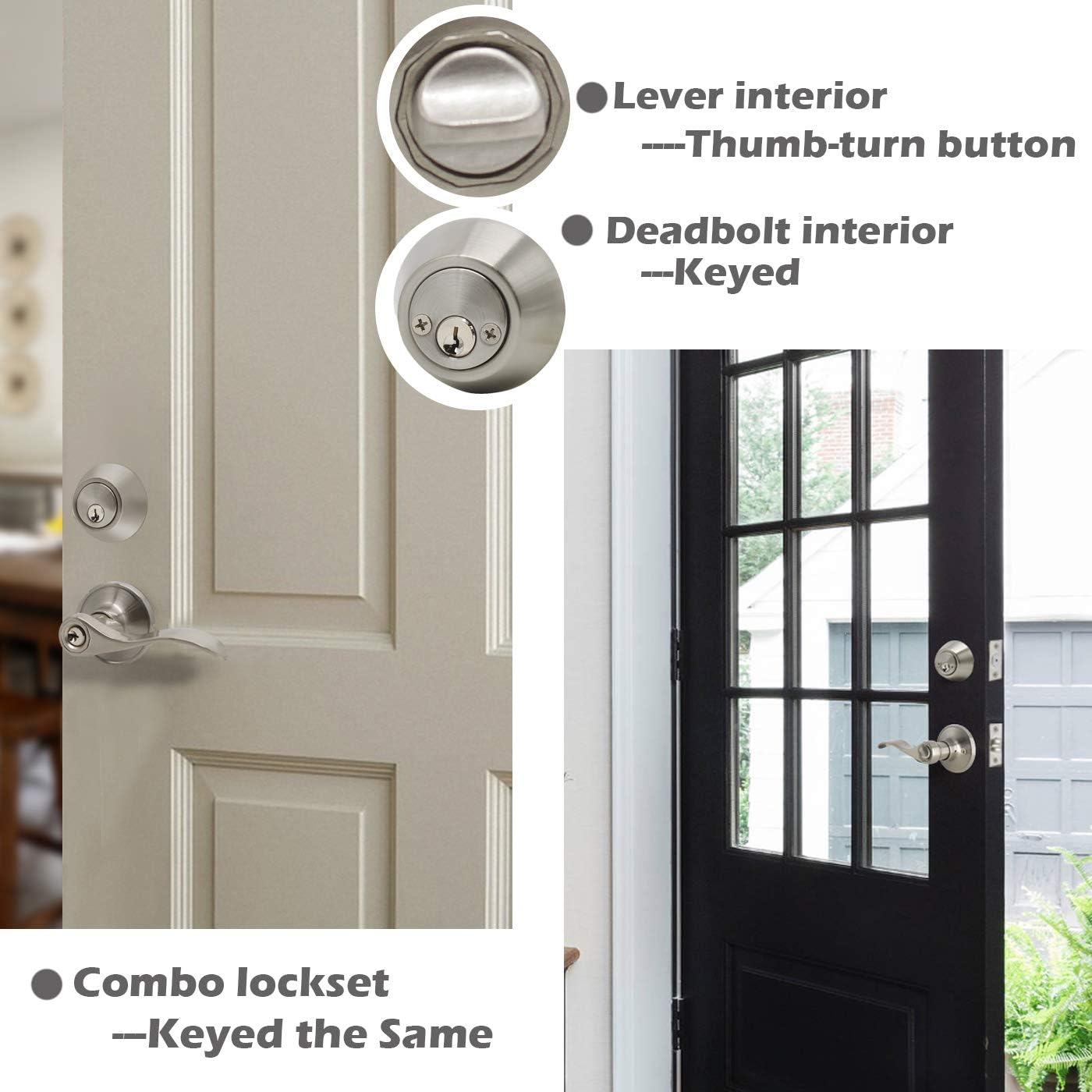 Entry Door Combo Lock Set