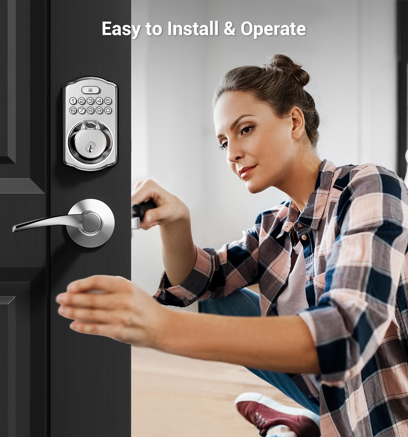 Fingerprint Entry Door Lock with Ledges and Smart Security