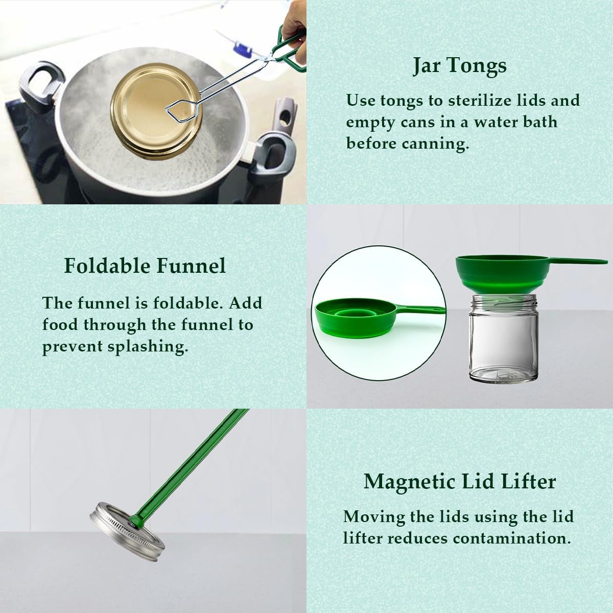 Starter Kit for Canning Beginners with Stainless Steel Tools