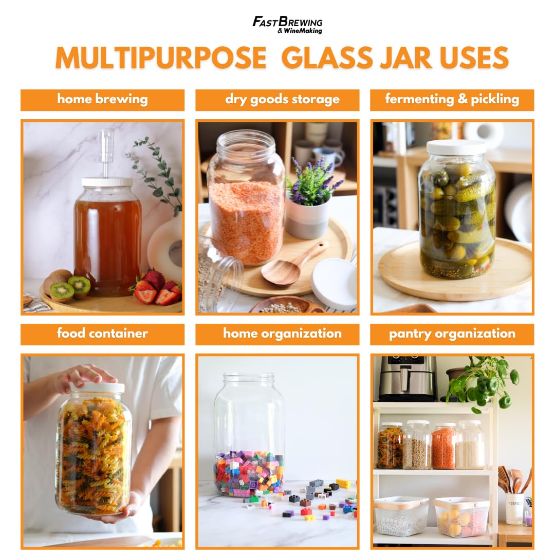 FastRack 4-Piece 1-Gallon Mason Jar Set
