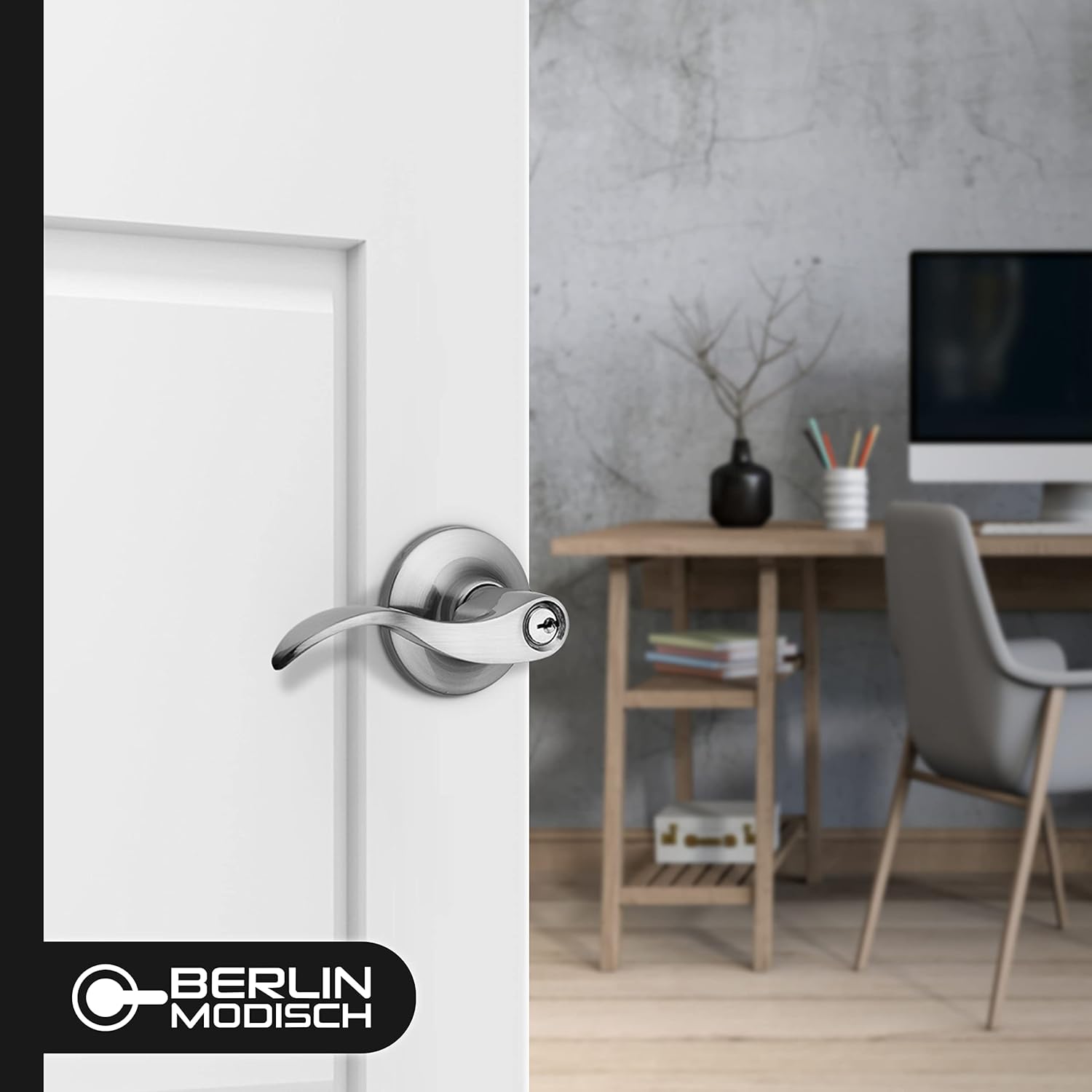 Reversible Door Handle Set with Keys