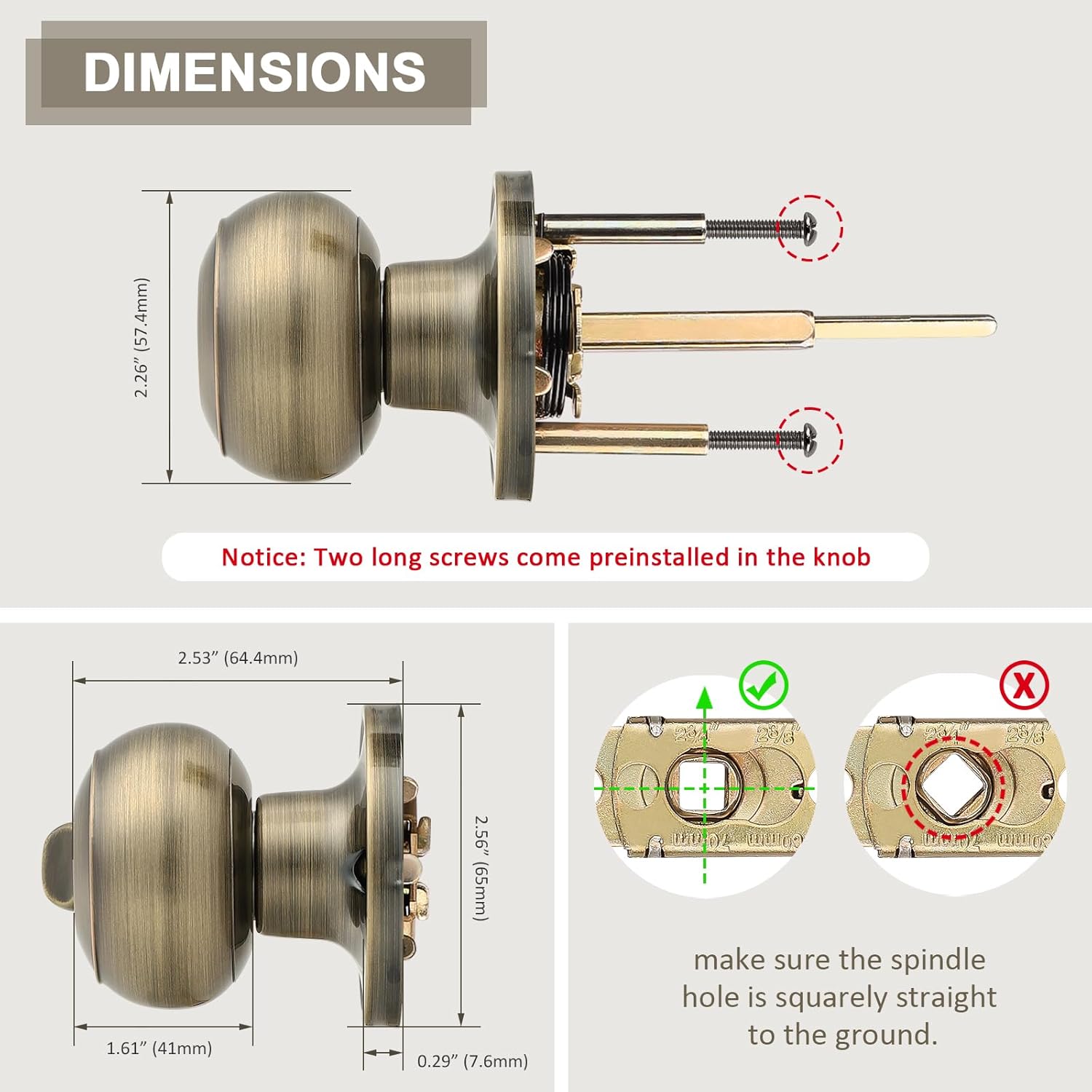 Probrico Stainless Steel Door Knobs Set