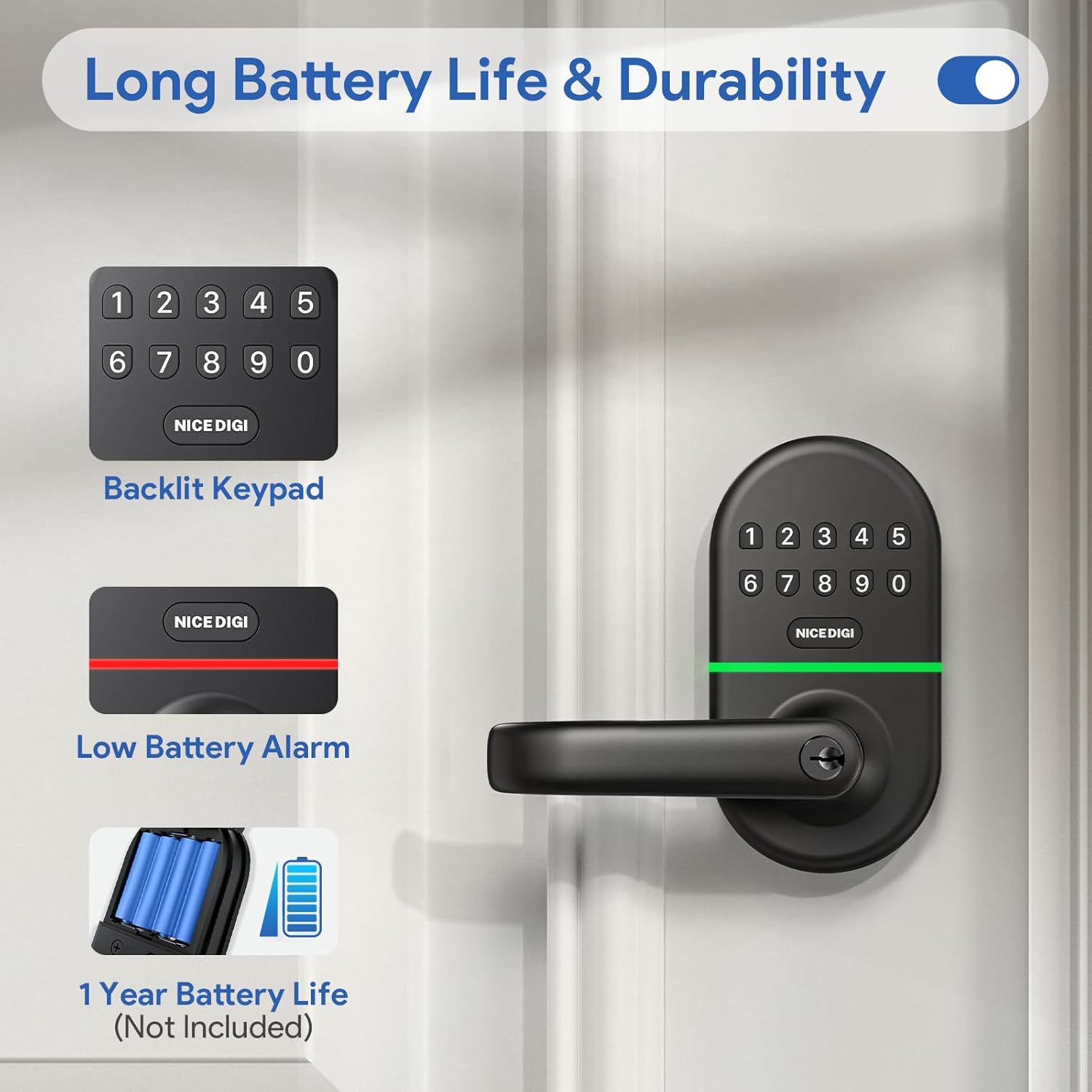 Smart Keypad Door Lock Keyless Entry for Home Car Doors