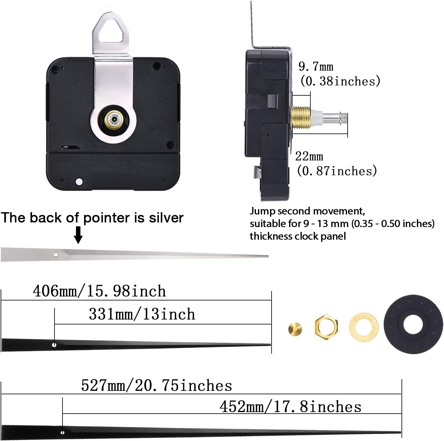 High Torque Clock Movement with Long Hands Invariant