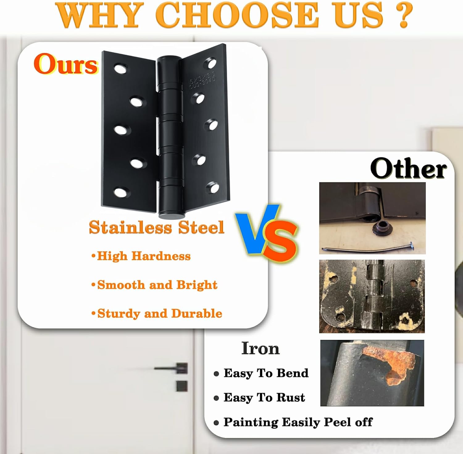 Alise Matte Black Door Hinges