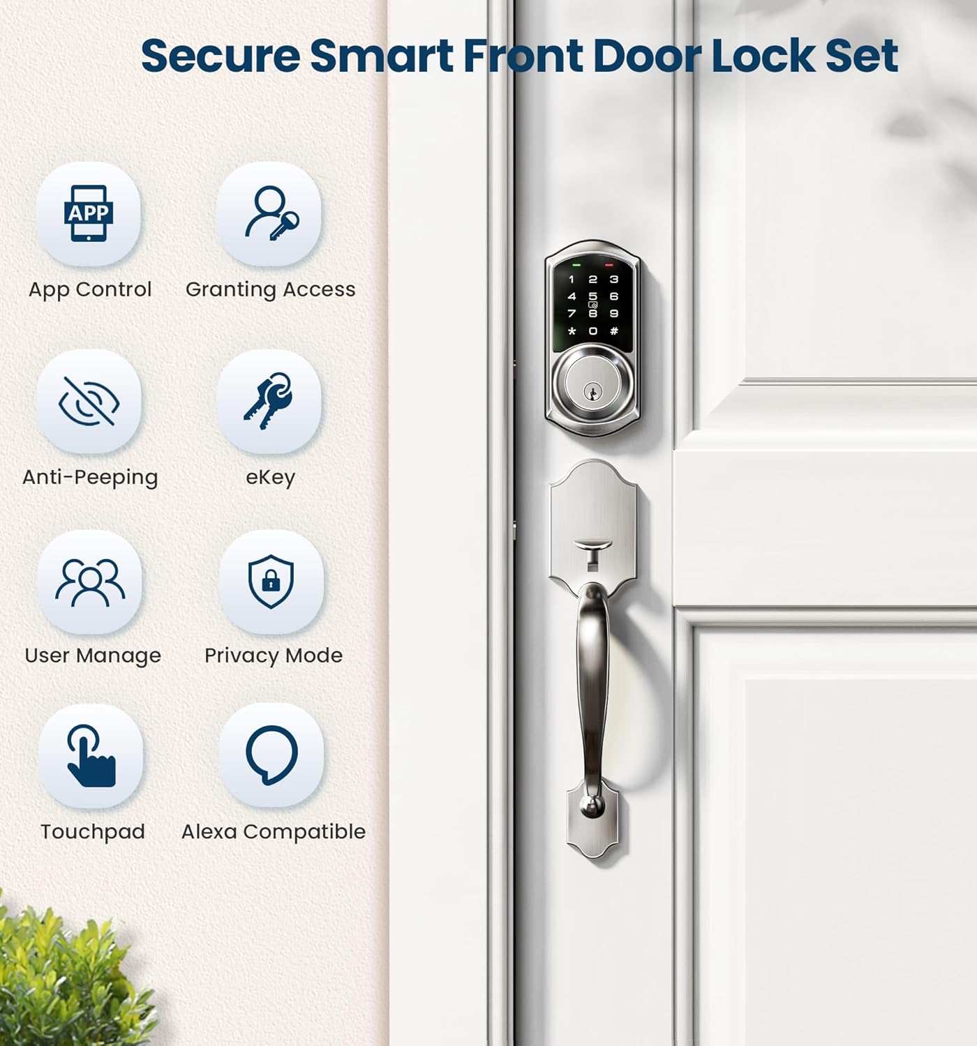 Veise Smart Front Door Lock Set with App Control Keypad