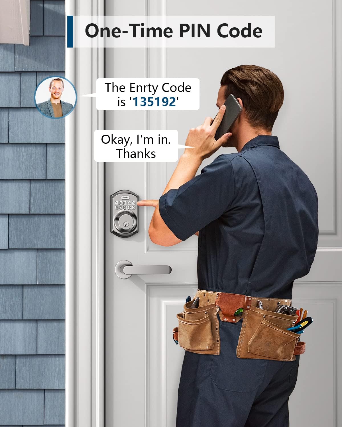 Smart Deadbolt Lock with Keypad for Front Door Keyless Entry Security
