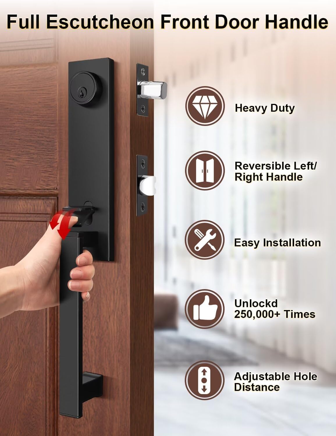 Full Escutcheon Handle Set