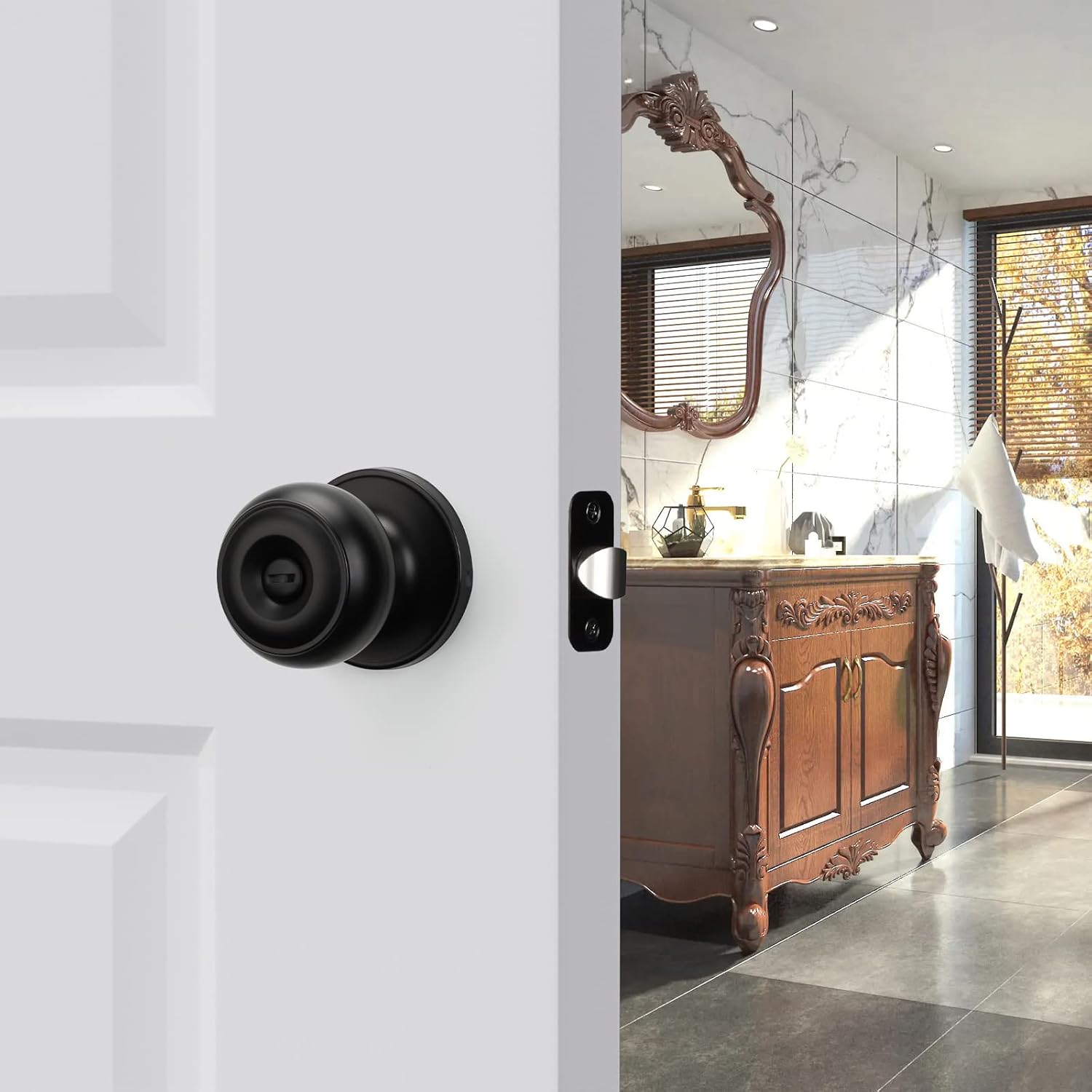 HaidmsOil Rubbed Bronze Door Knobs 4-Piece Keyless Privacy Door Set