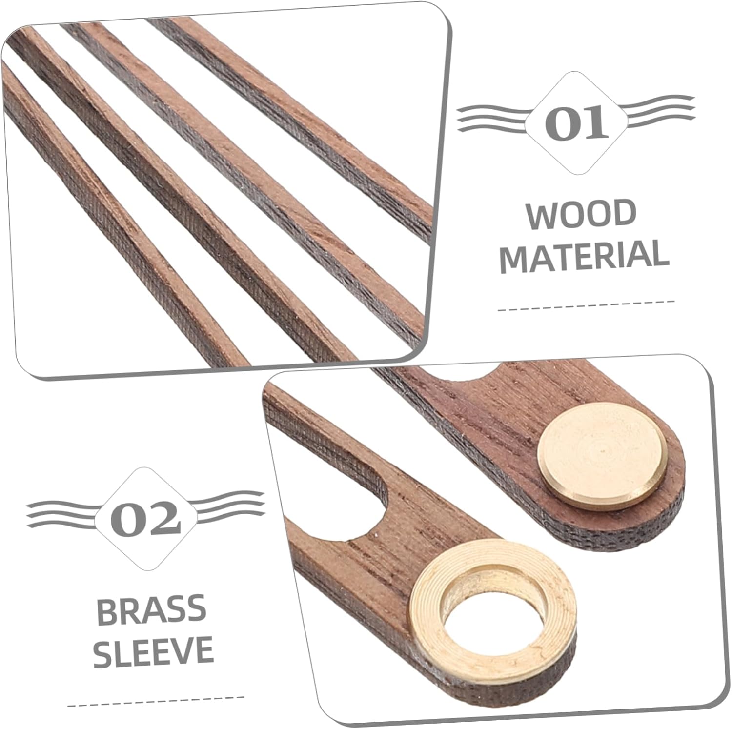 jojofuny Long Shaft Clock Movement Parts Wooden Clock Hands Kit for DIY