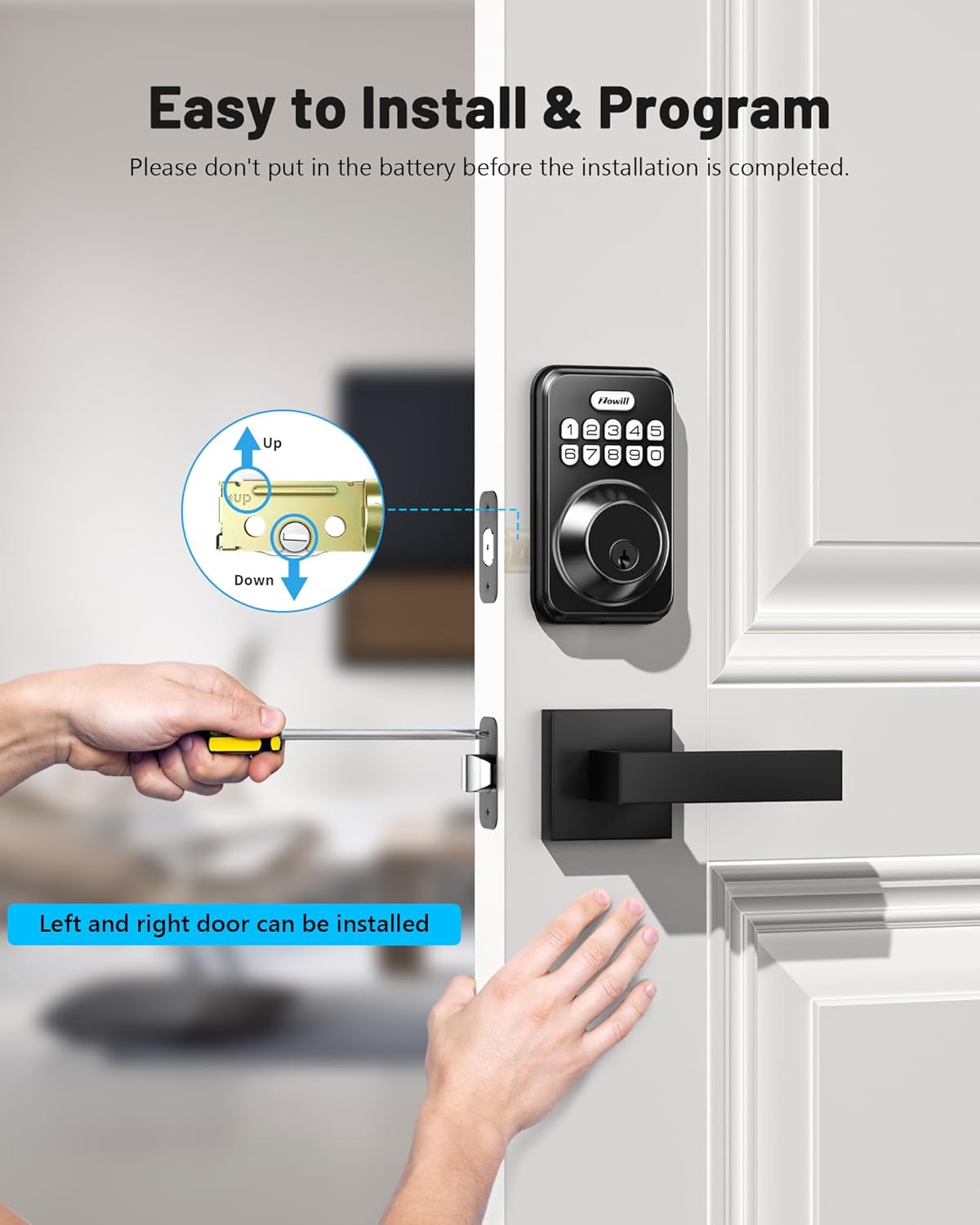 Zowill Keyless Entry Door Lock with 2 Lever Handles