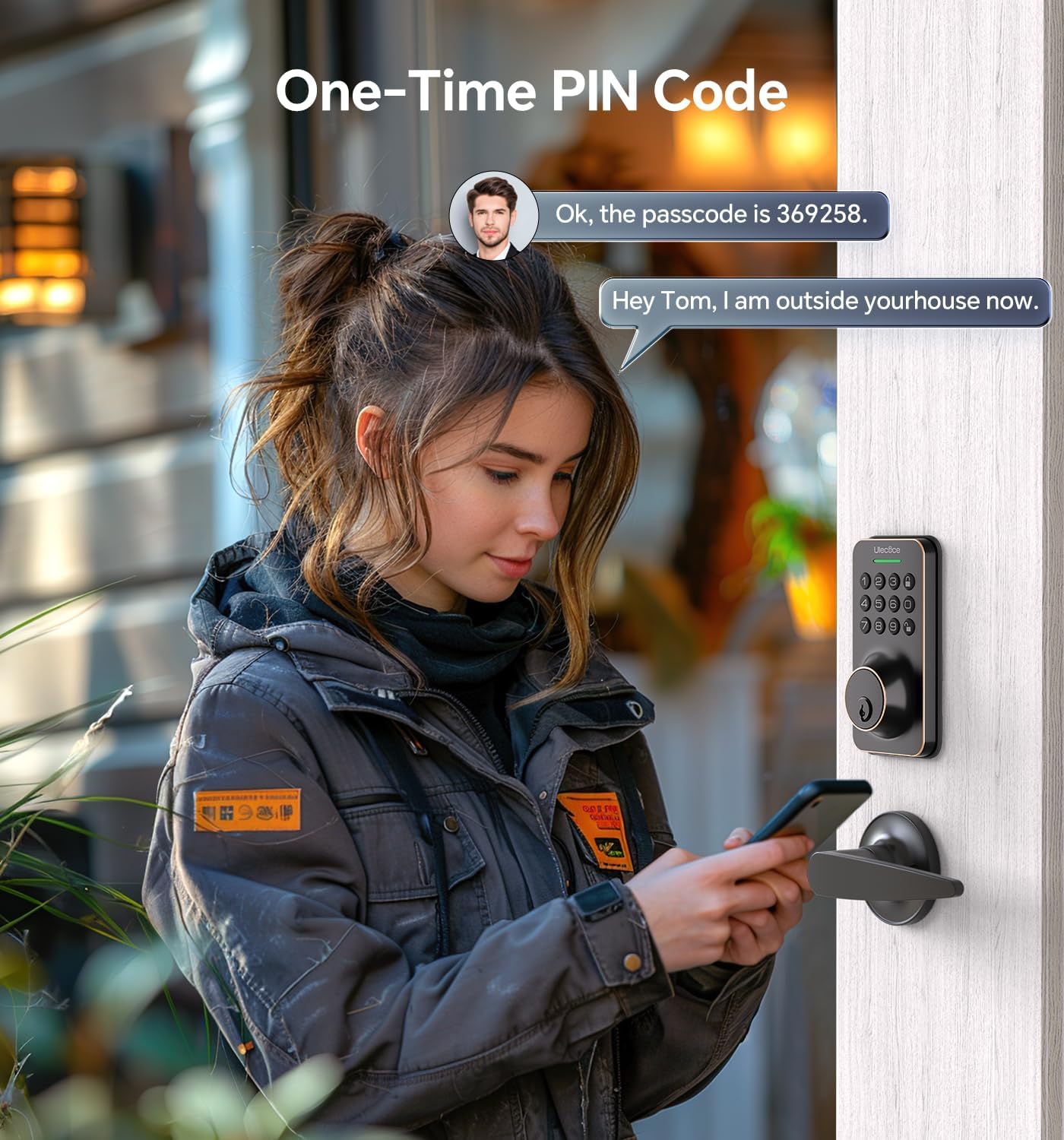 Smart Keyless Entry Door Lock with Keypad Handle Oil Rubbed Bronze