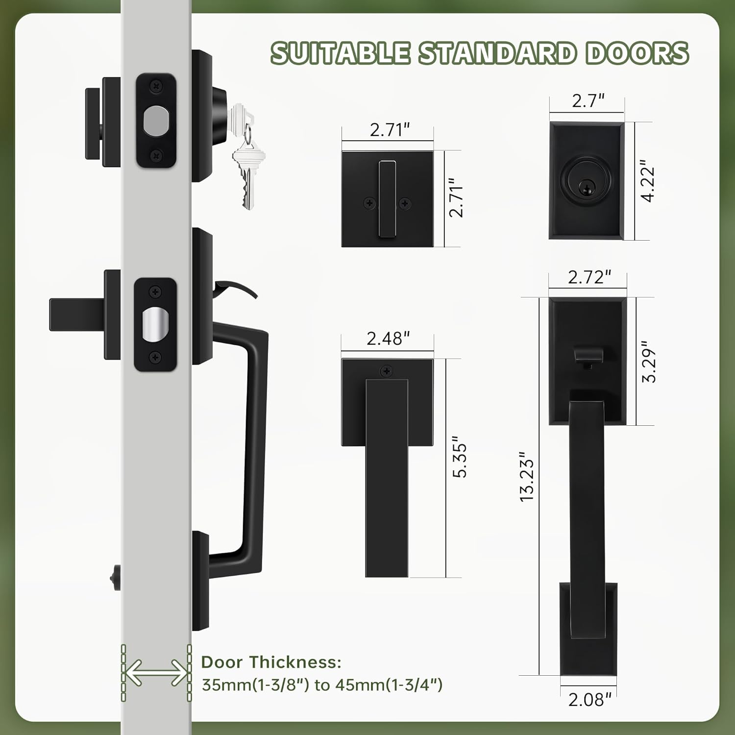 Secure your home with a double front door lock in matte black
