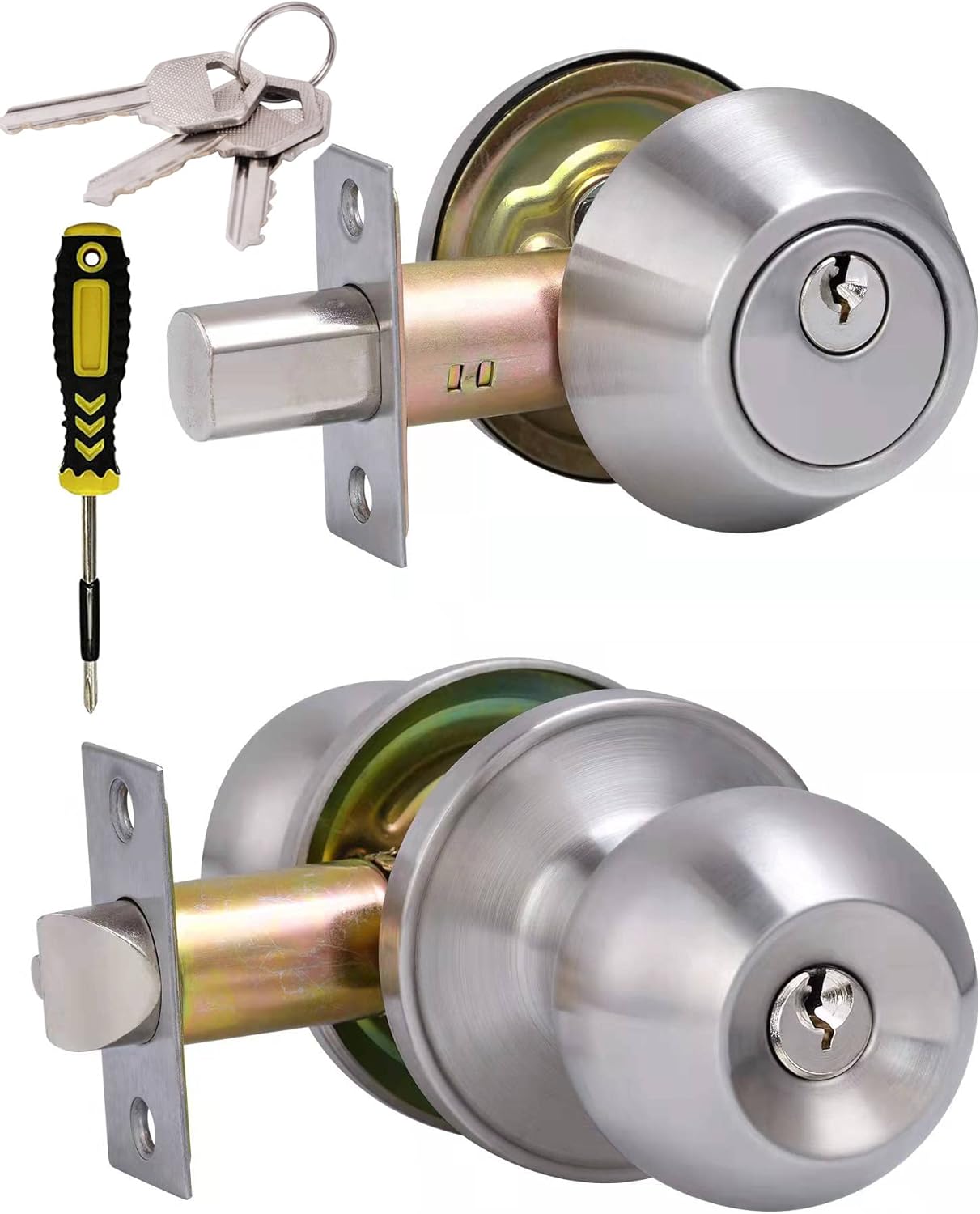 All Keyed Same Entry Door Knob and Single Cylinder Deadbolt Combo Set
