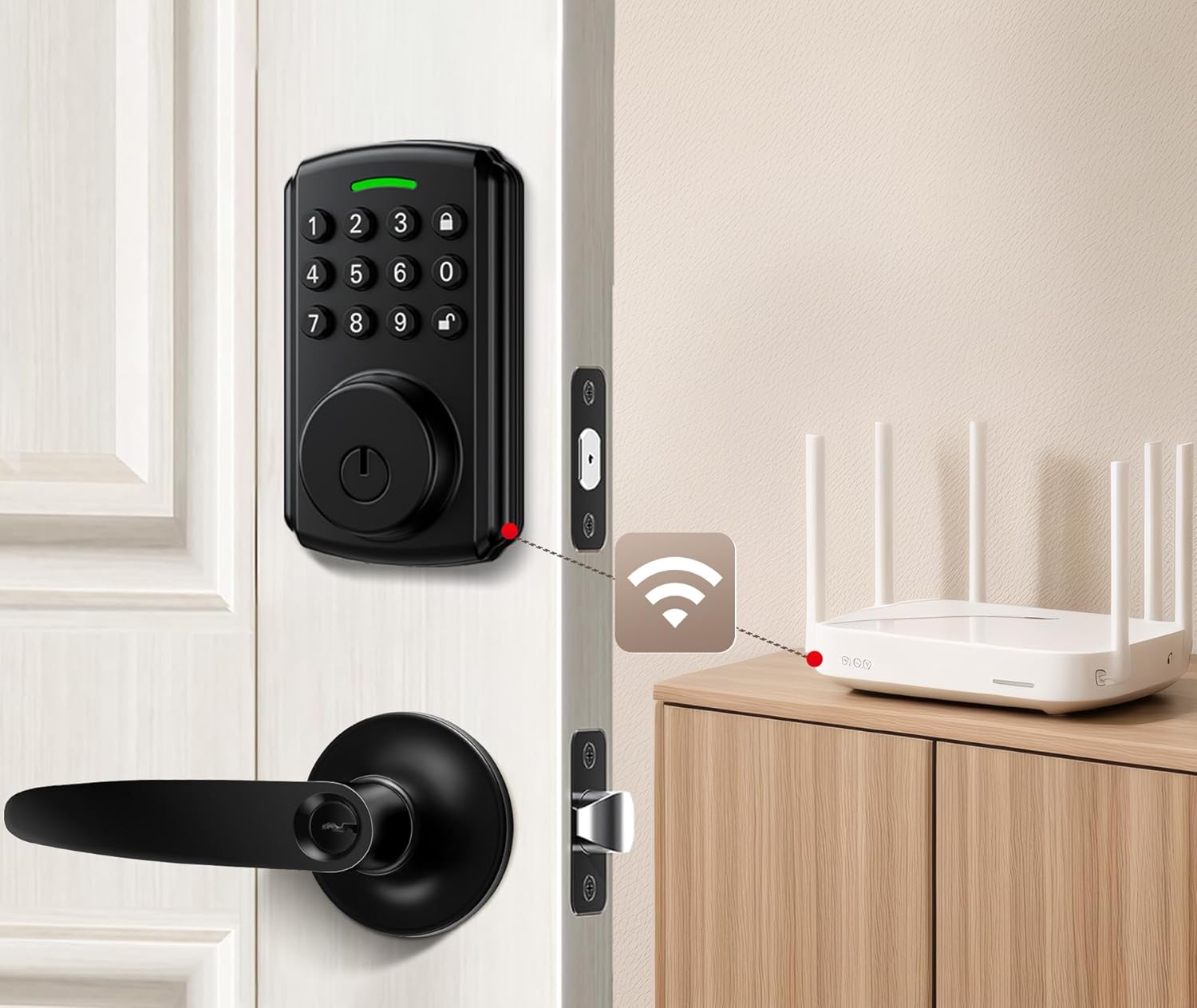 Smart Door Lock Set with WiFi Mechanic Handles