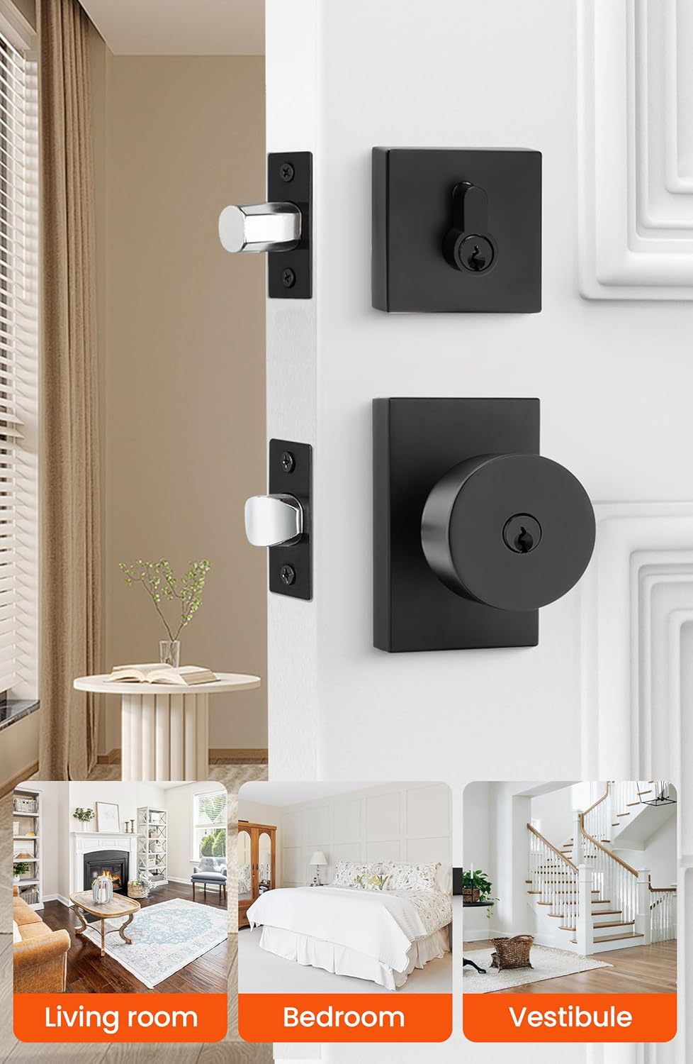 Haidms Black Door Lock Set 10-Pack