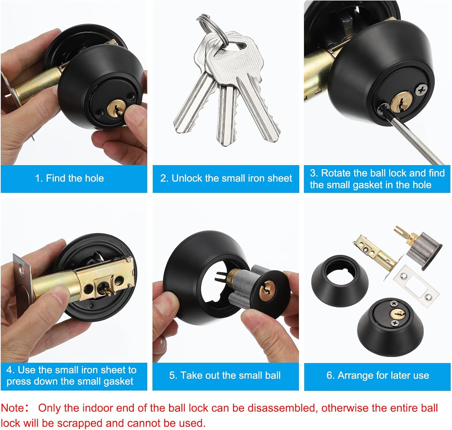PATIKIL Keyed Alike Double Cylinder Deadbolts 2 Pack Gold