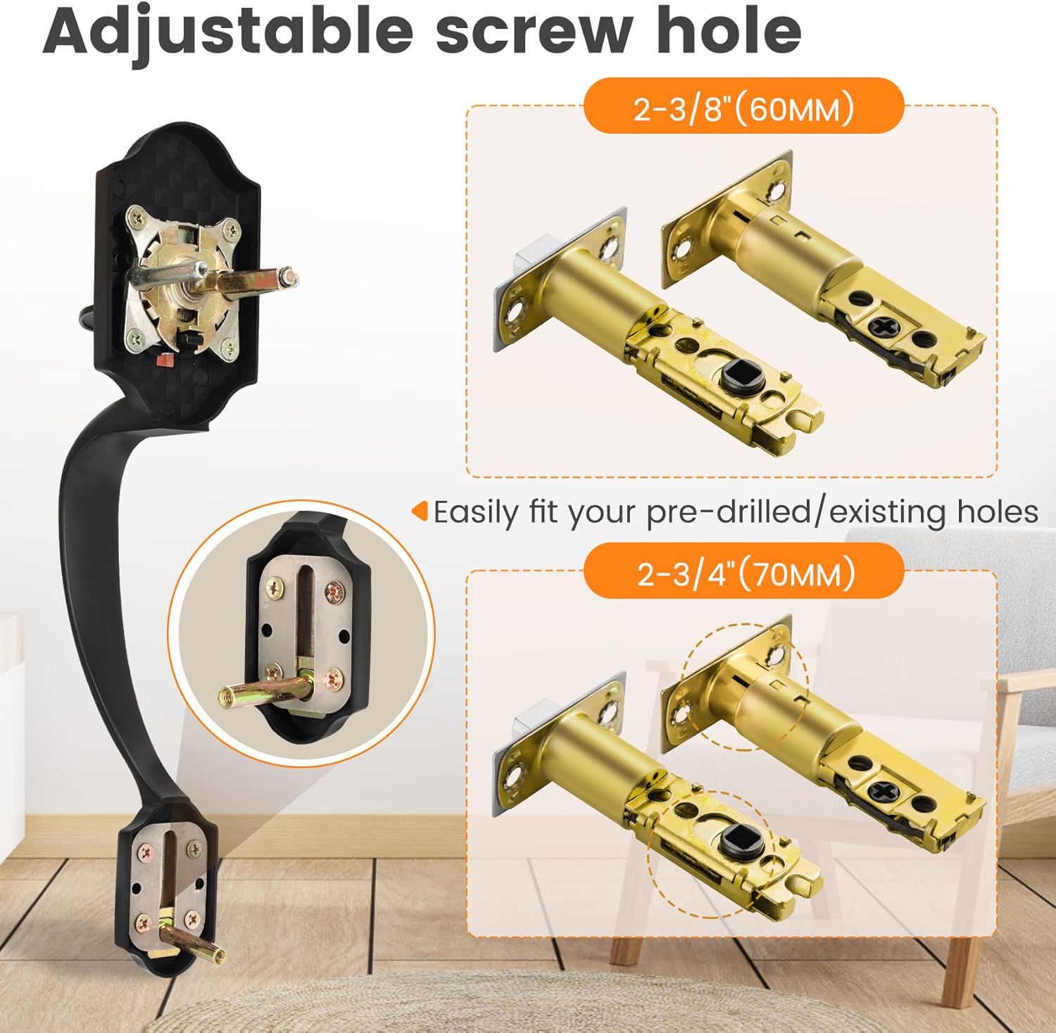 Secure Front Door Handle Set for Exterior Doors