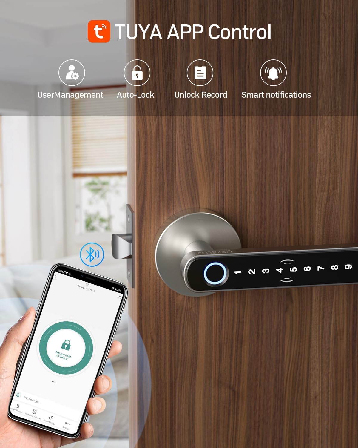 TMEZON Smart Keyless Door Lock with Fingerprint Entry