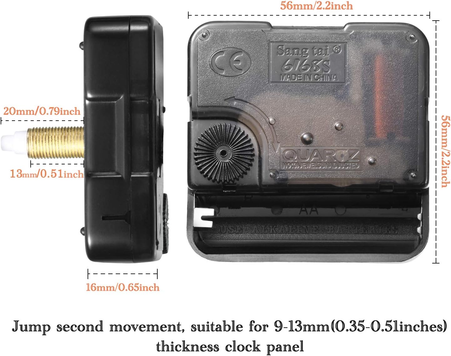 Mudder 2-Piece High Torque Clock Movement Mechanism