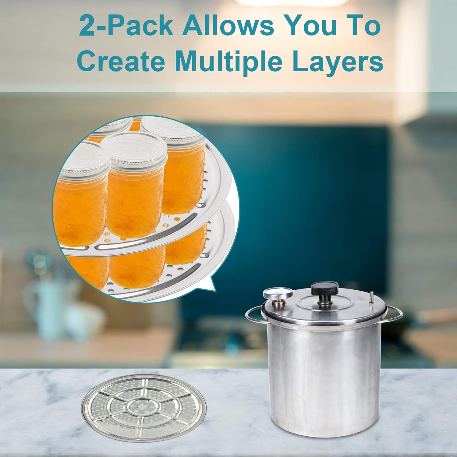 High-Quality Stainless Steel Canner Rack for Pressure Cooking 2-Piece