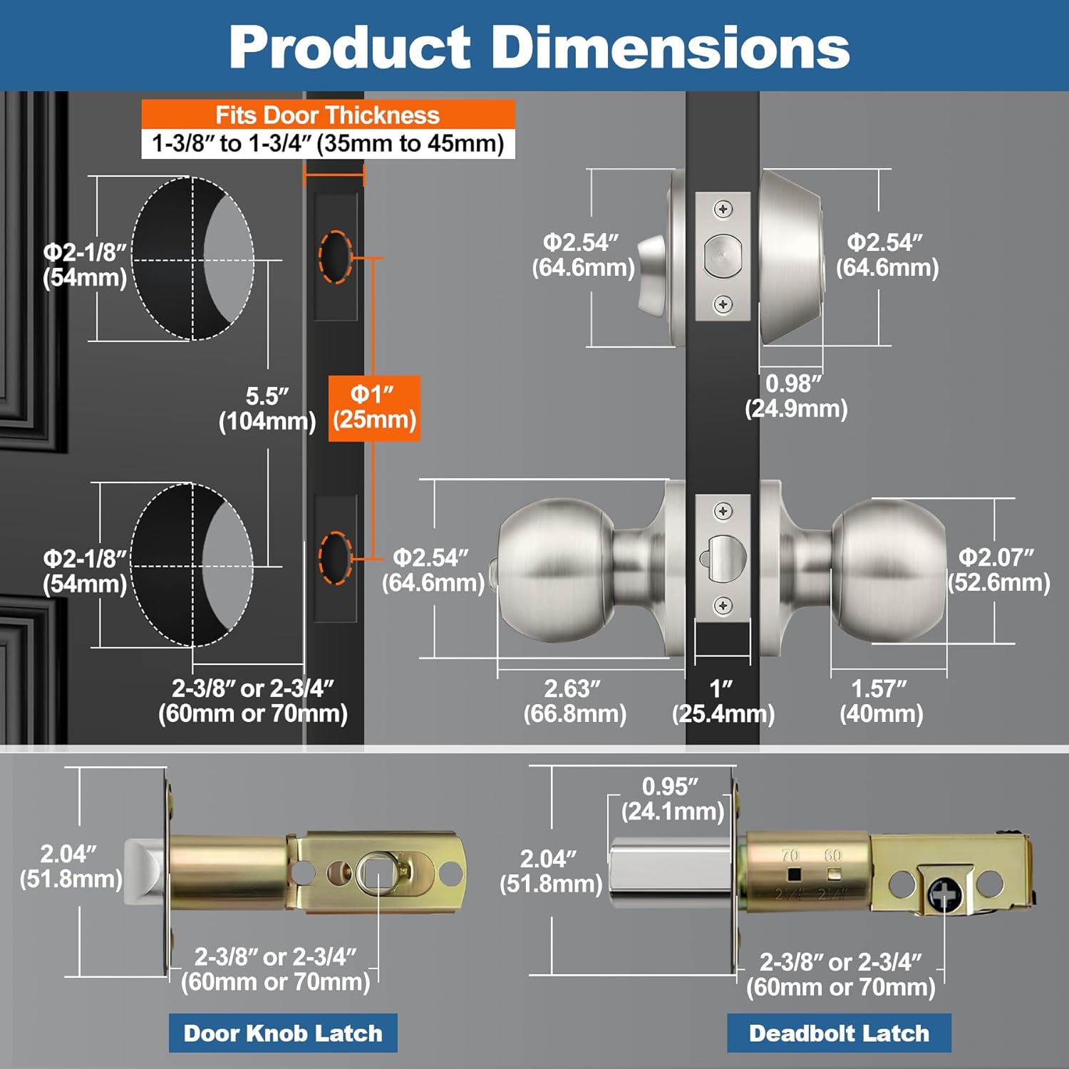 Easy-Installation Door Knob Deadbolt Set