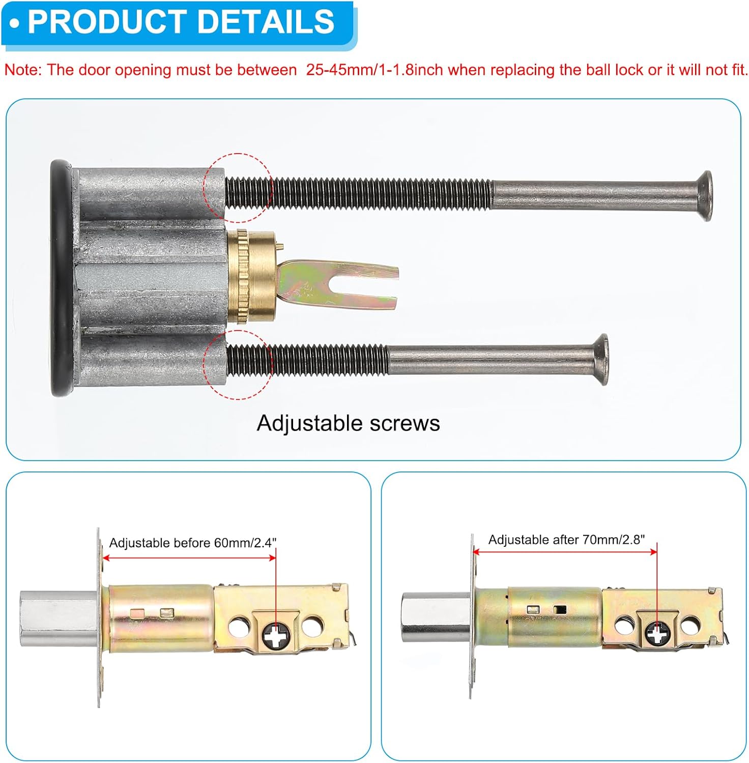 PATIKIL Keyed Alike Double Cylinder Deadbolts 2 Pack Gold