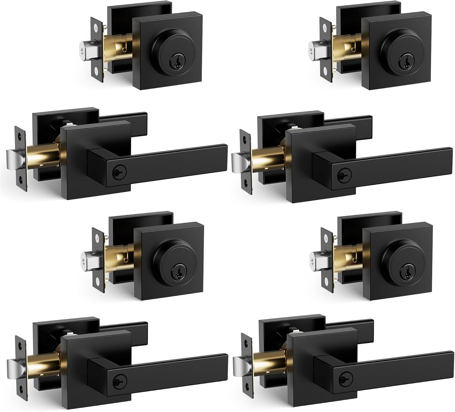 Hidalife Keyed Door Handle and Deadbolt Set
