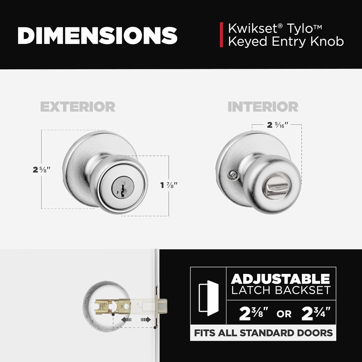 Kwikset Tylo Secure Door Knob with Keyed Entry