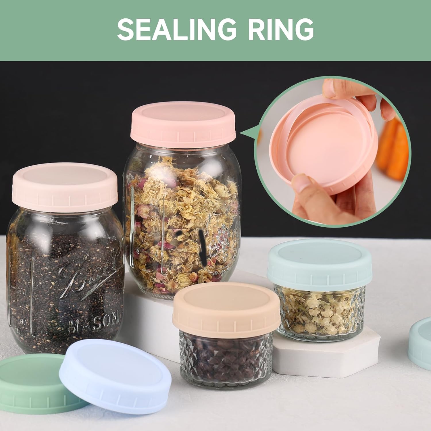 8-Piece Wide Mouth Mason Jar Lid Set