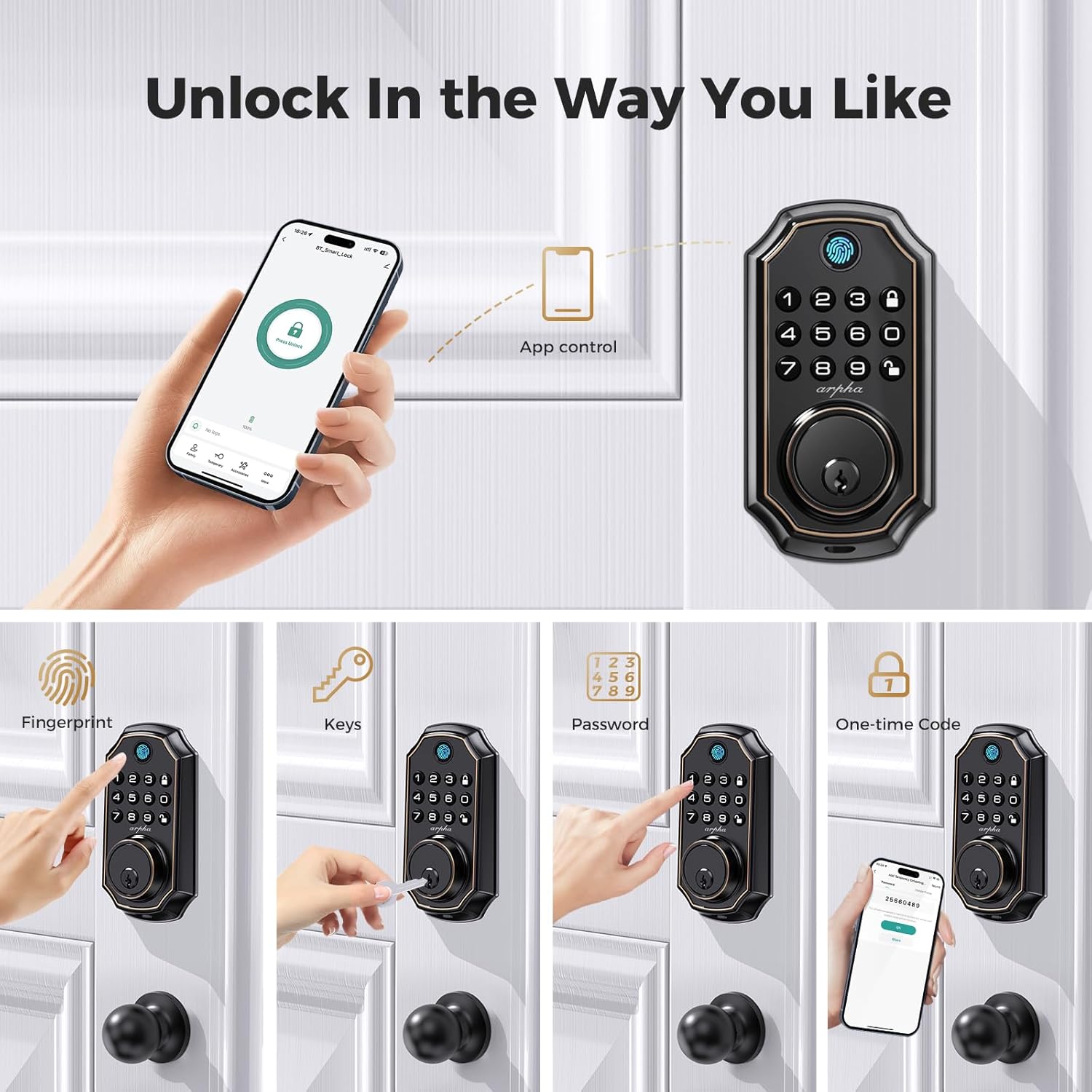 Advanced Smart Door Lock with Fingerprint Password