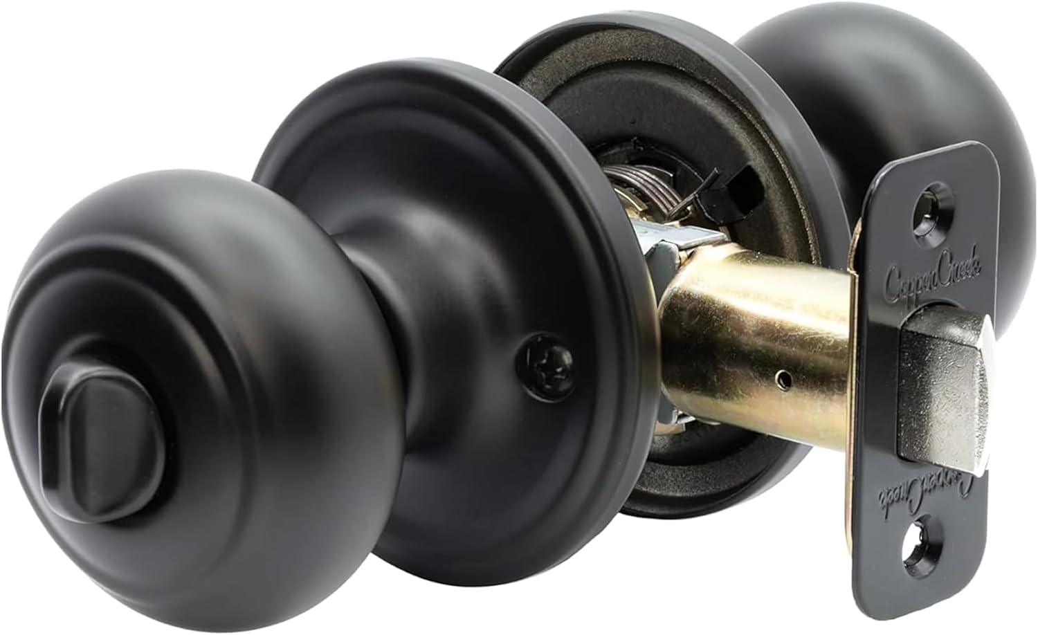 Copper Creek matte black door knobs - Privacy locking function