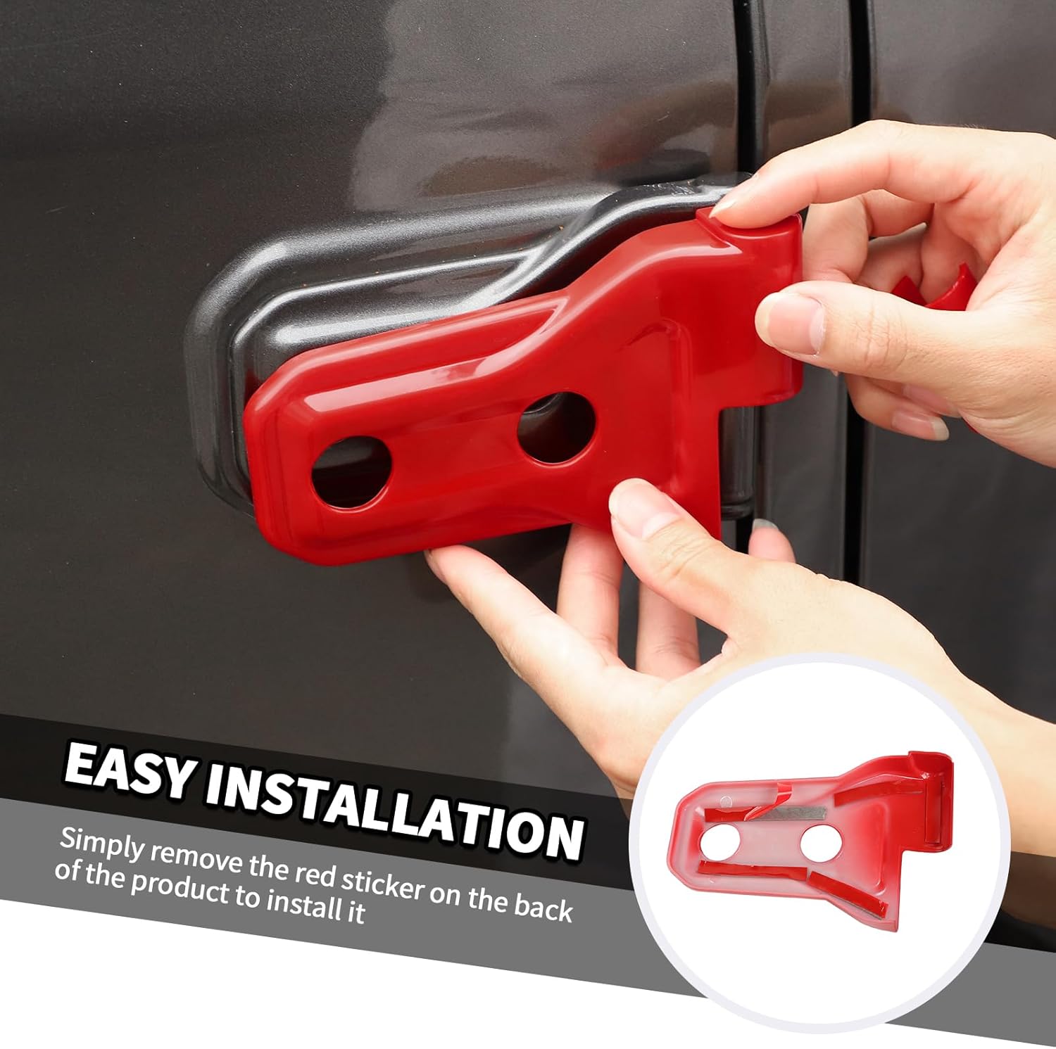 Jimen Fit Jeep Wrangler Door Hinge Cover Red 2018-2024