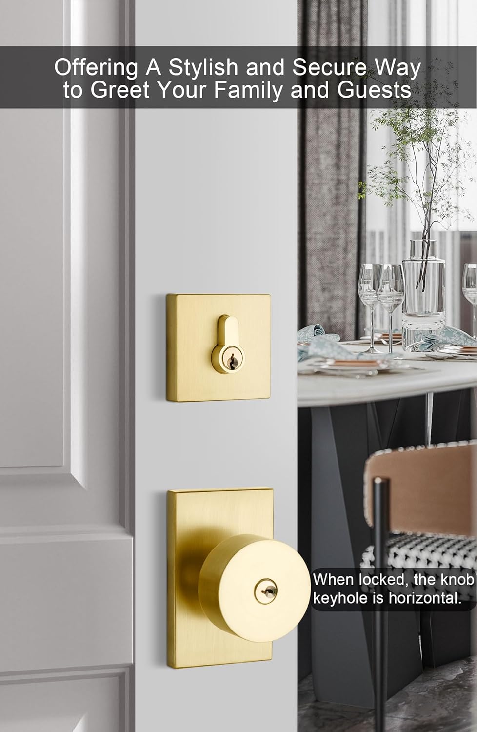 GoldenWarm Front Entry Door Lock Set