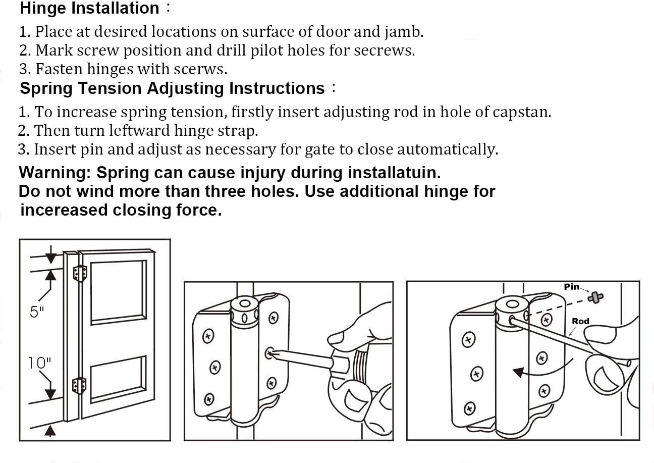 Secure Durable 3-Piece Adjustable Hinge