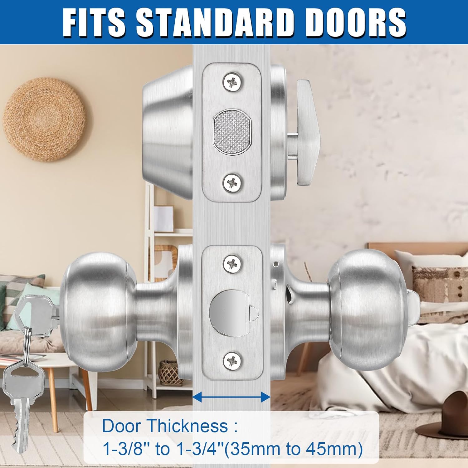 High-Quality 3-Set Entry Door Knob and Deadbolt Combo
