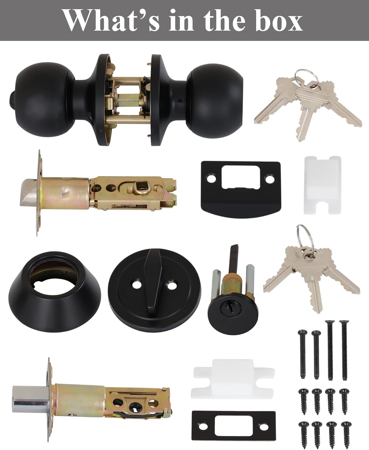 Lanwandeng 4-Set Entry Knobs Deadbolt